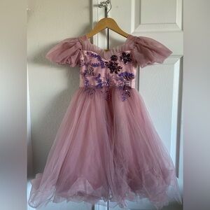 Toddler Child girl Formal Dressy Birthday Elegant Princess Tulle Gown Dress 4T